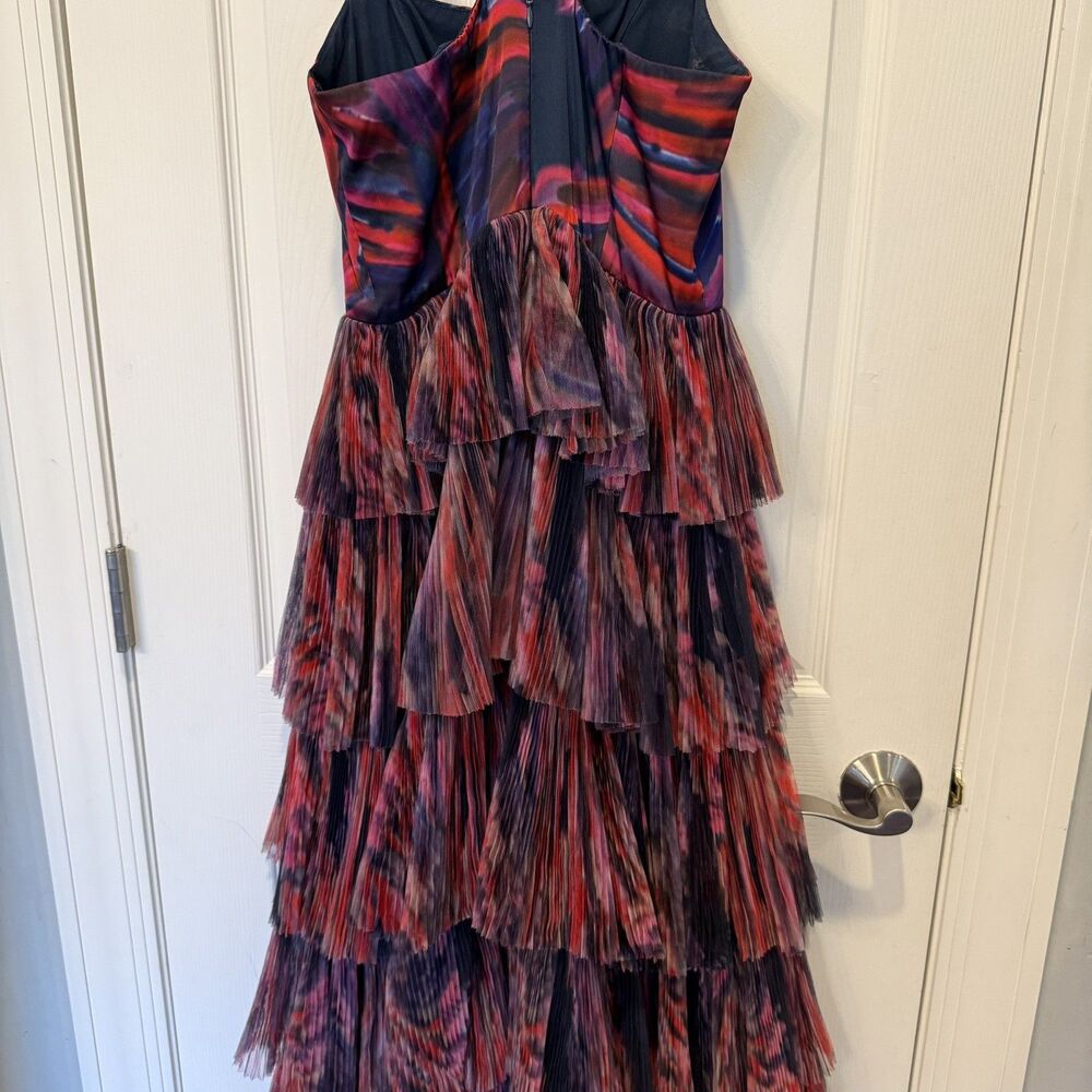 Anthropologie x Hutch Avani Tiered Maxi Dress Purple Pink Tulle Size 4 EUC - Picture 13 of 15